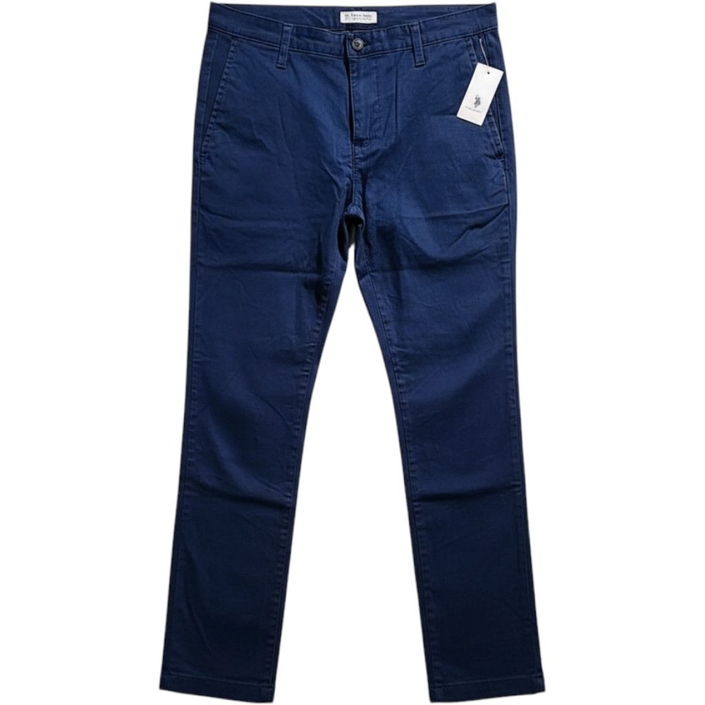 US Polo Assn Black Mallet Mens Slim Straight Navy Blue Chino Pants 30x32 NWT